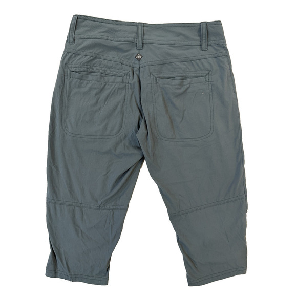 Prana Pants Womens XS Blue Capri Cropped Outdoor Hiking Stretch Ruched Buttons - Picture 6 of 6